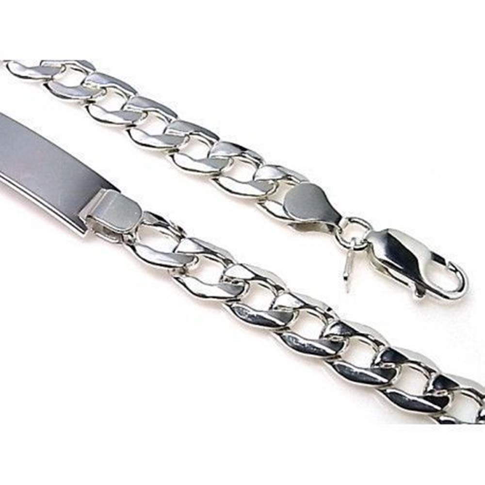 Minoplata Esclava de Hombre realizada en Plata de Ley 925 Modelo barbada 20 cm., una Pulsera Que Siempre está de Moda, Hacer un Regalo