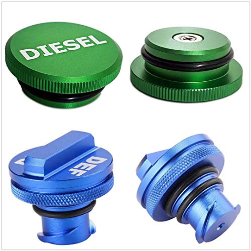 choolo Diesel Fuel Cap for Dodge,Billet Aluminum Fuel Cap Combo Pack