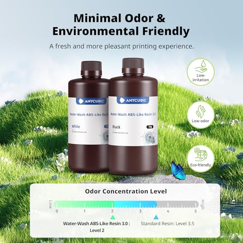 Image of ANYCUBIC Water Washable ABS-Like Resin 3.0, 3D Printer Resin, High Toughness and High Precision, Easy to Post-Process, Low Odor, Wide Compatibility for All LCD 3D Printers (Clear, 1kg)