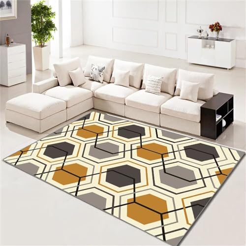 Tapis de créateur gris et jaune 120x170cm antidérapant - 2