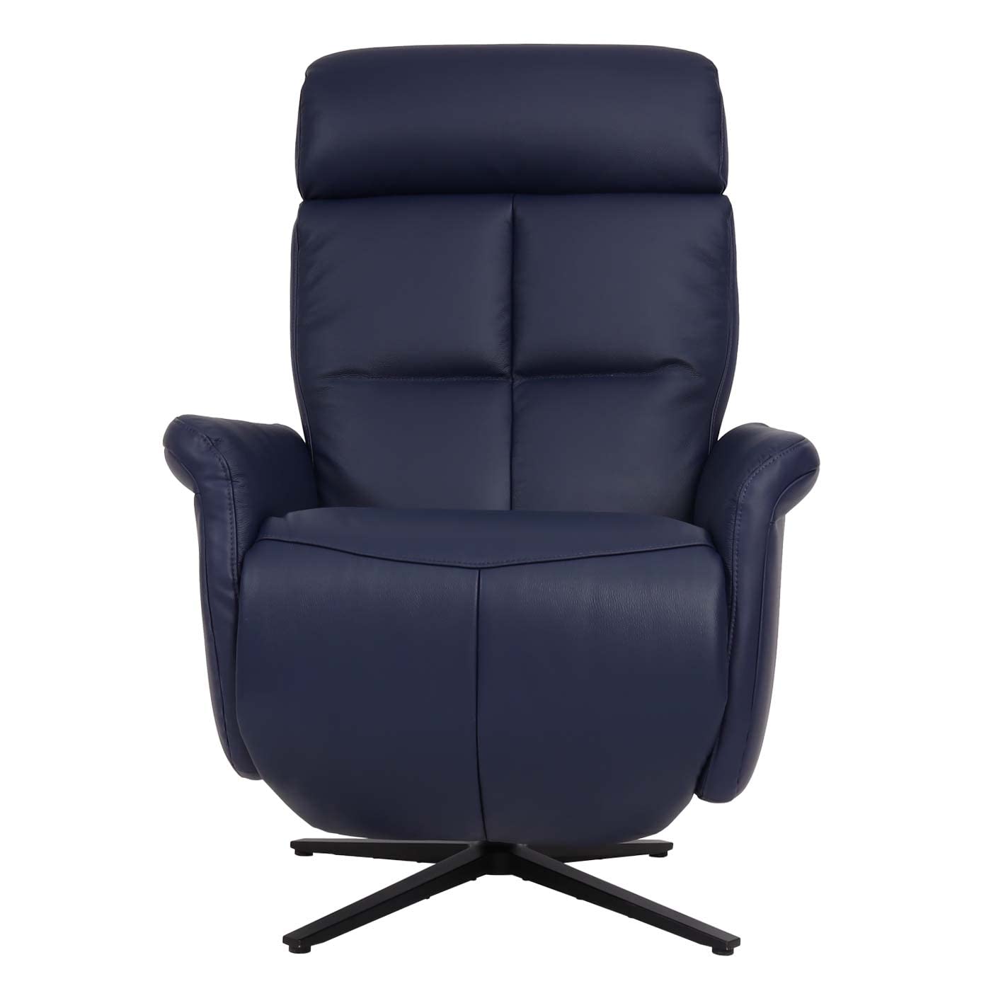Mendler Sillón relax HWC-L10 de cuero - azul | Sillón reclinable para TV, reclinable
