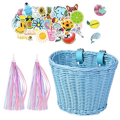 Flintronic Fahrradkorb Kinder, Fahrradkorb Geflochten für Mädchen und...