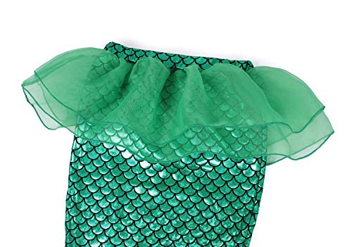 Jurebecia fato de banho de sereia verde feminino Separate Mermaid Cute 3 Piece Mesh Swimsuit Mermaid