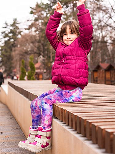 slaixiu Warm Girls Leggings Fleece Lined Winter Thick Printing Kids Pants2