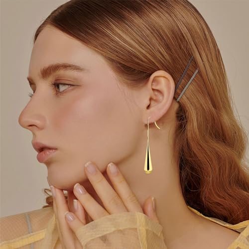 Long Gold Earrings Dangle Drop For Women Fashion Simple Teardrop Big Earrings2