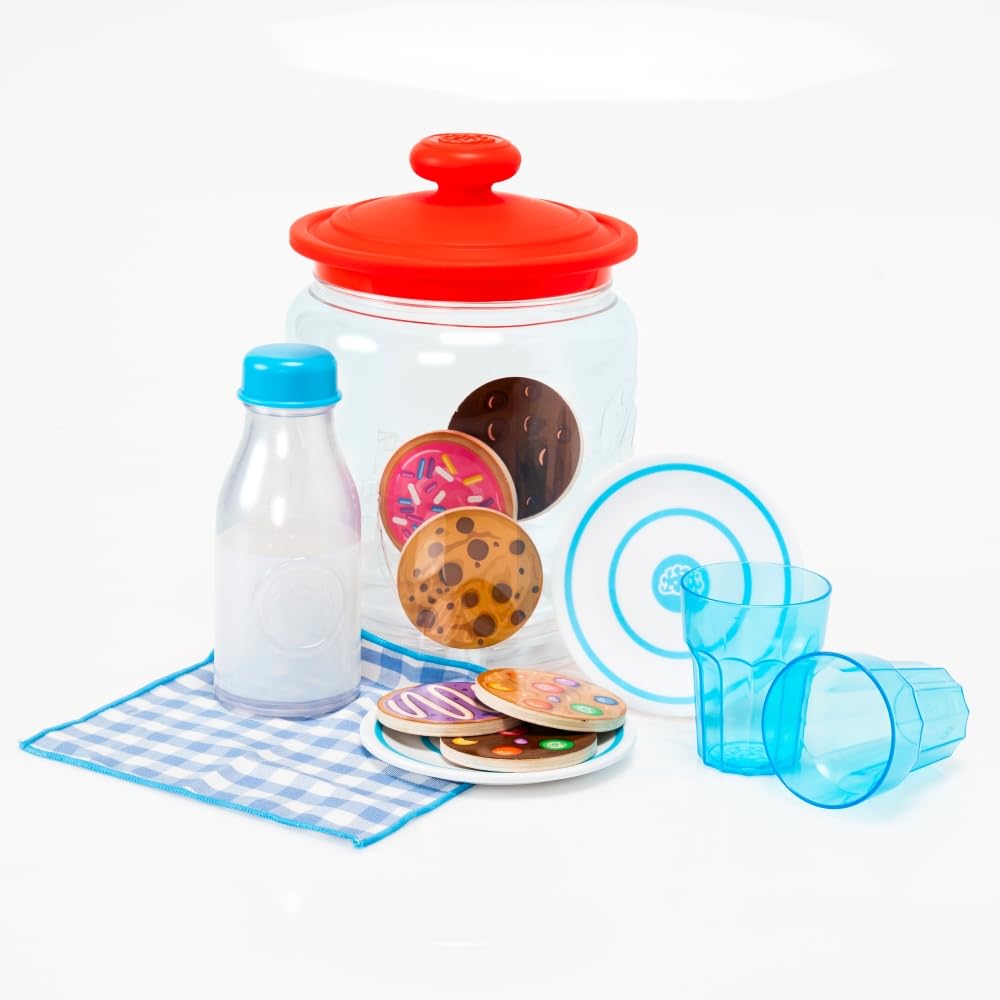 Fat Brain Toys Pretendables Milk and Cookies Set - Pretendables Milk and Cookies Set - NEW Pretend Play & Imaginative Play for Ages 3 to 10