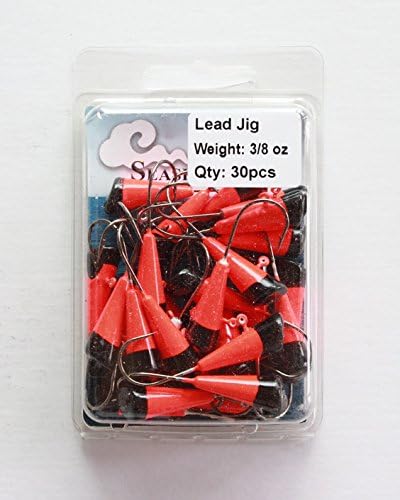 Painted Shad Dart Jigs Jigheads, 3/8 oz, 30 Per Pack