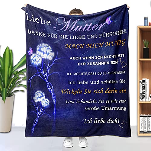 Mantas y mantitas | Lxtopn Manta Mullida Y Personalizada Para Regalar A Mi Mamá, Manta De Franela De Microfibra Supersuave, Manta Para Dormir Violeta, 130 X 150 Cm