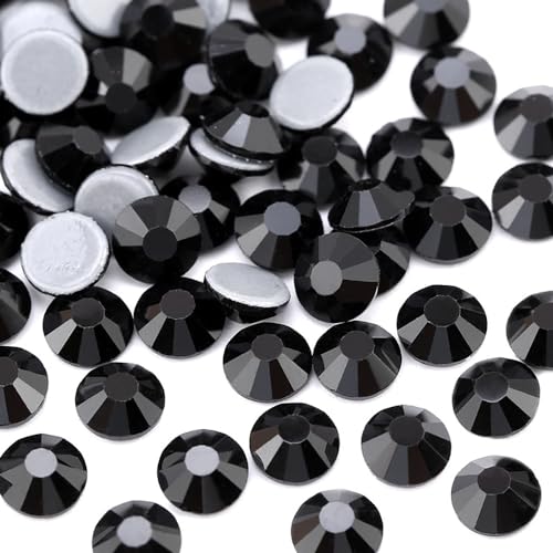 Jollin 2880pcs Hotfix Crystal Flatback Rhinestones Glass Diamantes Gems for Crafting Art Crafts Decorations Clothes Shoes 4.8mm SS20 Jet - Image 2