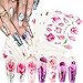 Produktbild Blumen-Nagelaufkleber, Nagelzubehör, 24 Bögen, Wassertransfer-Nagelaufkleber, bunte Rosenblüten, Schmetterling-Design, für Frauen, Maniküre, Nagelkunst, Dekoration
