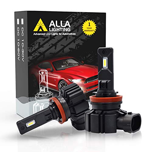 Alla Lighting PGJ19 Base H16 H8 H11 LED Bulbs, Fog Lights/DRL Replacement Bulbs 6000LMs Xtreme Super Bright Adjustable, 6000K Xenon White