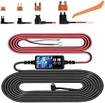 Kit de fils d'arrêt de Cam, Mini USB Kit de fil dur Fuse pour Dashcam, 12V-24V à 5V Car Dash Chargeur de caméra cordon d'alimentation, cadeau 4 Fuse câble de robinet et outil d'installation(11,5ft)