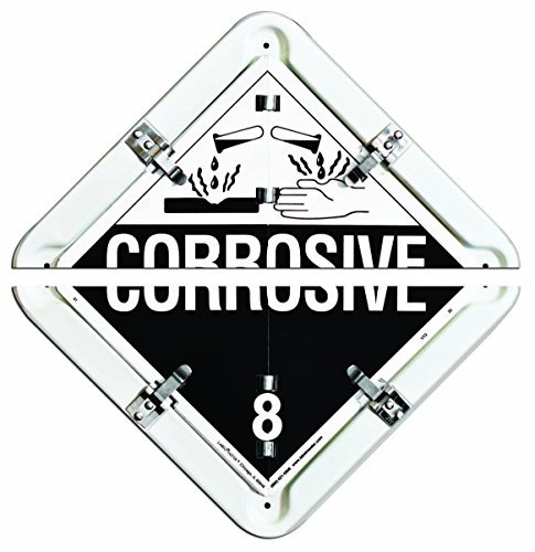 Système de plaque Hazmat Labelmaster 27HM206W/S, cadre fendu blanc pour remorque