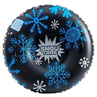 Snow Tube, 110 cm aufblasbarer Schneerohr mit Griffen, verschleißfestes und frostsicheres Material, Kinder und Erwachsene, Schneeröhren zum Schlitten, Skaten, Skifahren, Winterschneespielzeug