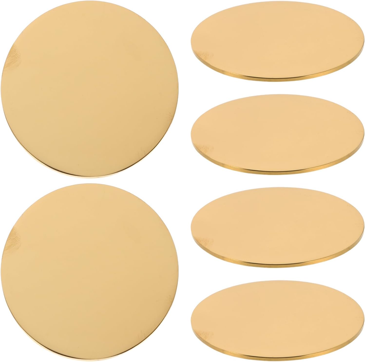 Holibanna 6pcs Engravable Blanks: 50mm Blank Coins for Engraving - Round Medal Supplies for DIY Crafts and Celebration Party Decorations