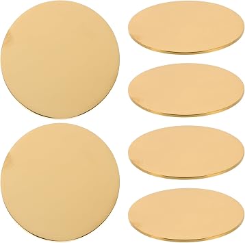 Holibanna 6pcs Engravable Blanks 50mm Blank Coins for Engraving - Round Medal Supplies for DIY Crafts and Celebration Party Decorations