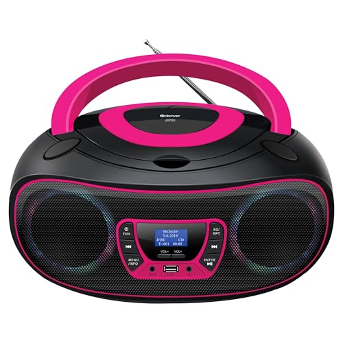 Denver DAB+ Boombox Mit DAB+/FM-Radio, Bluetooth-Funktion,Pink
