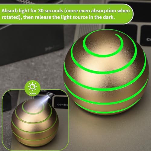 Image of Dilabnba Kinetic Spinner Metal Desk Gadget Toy Ball for Kids Adults, Cool Full Body Optical Illusion Stress Relief Fidget Spinner Gyro Ball Gift for Boys Girls (Gold)