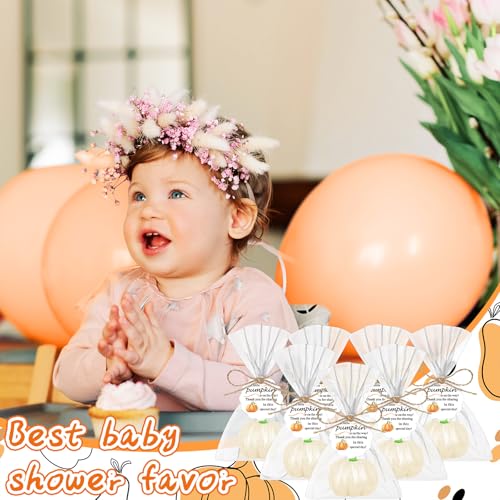Demissle DEMISSLE-POLK-1319 20 Sets Pumpkin Baby Shower Favors 20 Mini Pumpkin Soap 20 Thanks Cards 20 Gift Bags thumb #4