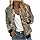 Bomber Jacket Women's Zip up Flight Jackets Long Sleeve Windbreaker Floral Casual Flower Pattern Tops Baseball Collar Coats Fashion Outwear Pockets Pullover Cardigans Lightweight Quilted Coat Sale
