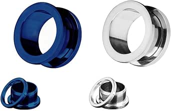 Ear Tunnels 14pc Screw-Fit Tunnel Plug Set - Surgical Steel Ear - Foto 7