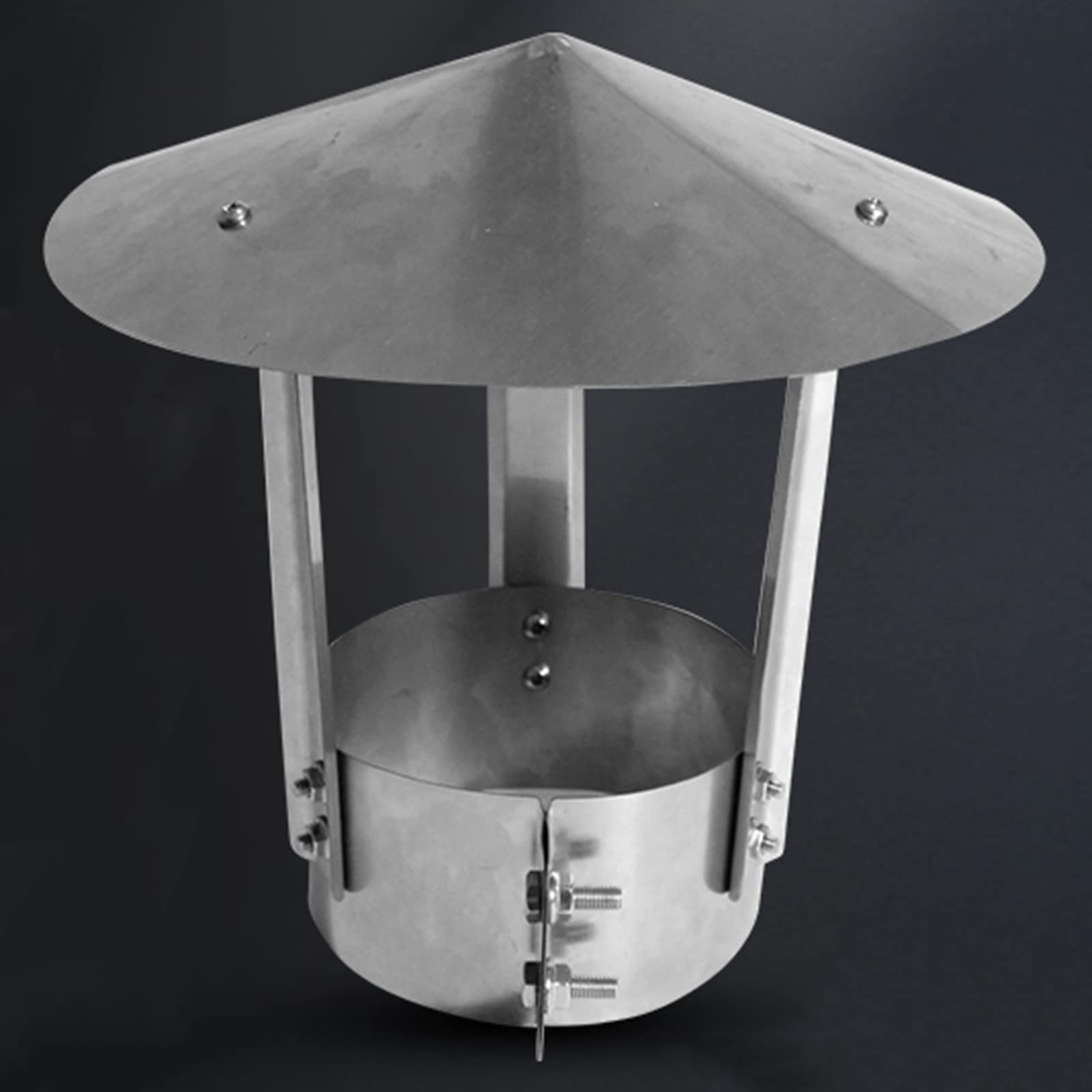 Comignolo cappello Tool,Comignolo cappello Ferro zincato,Anti Downdraught uccello Guard Top,Esterno Ventilazione Sfiato di scarico cappello camino,per All Weathe rotondo scarico cappello,d18cm,d13cm