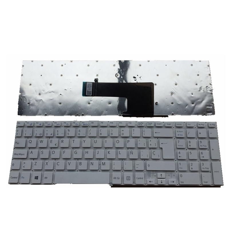 Clavier PC portable espagnol pour Sony VAIO SVF15 avec rétroéclairage blanc
