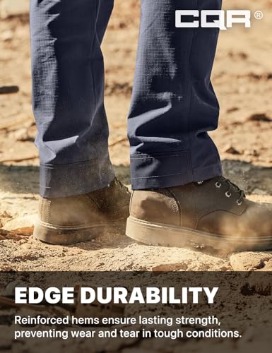 Image of CQR Men's Quick Dry Work Pants, Water Resistant Outdoor Tactical Pants, Lightweight Stretch Cargo Hiking Pants
