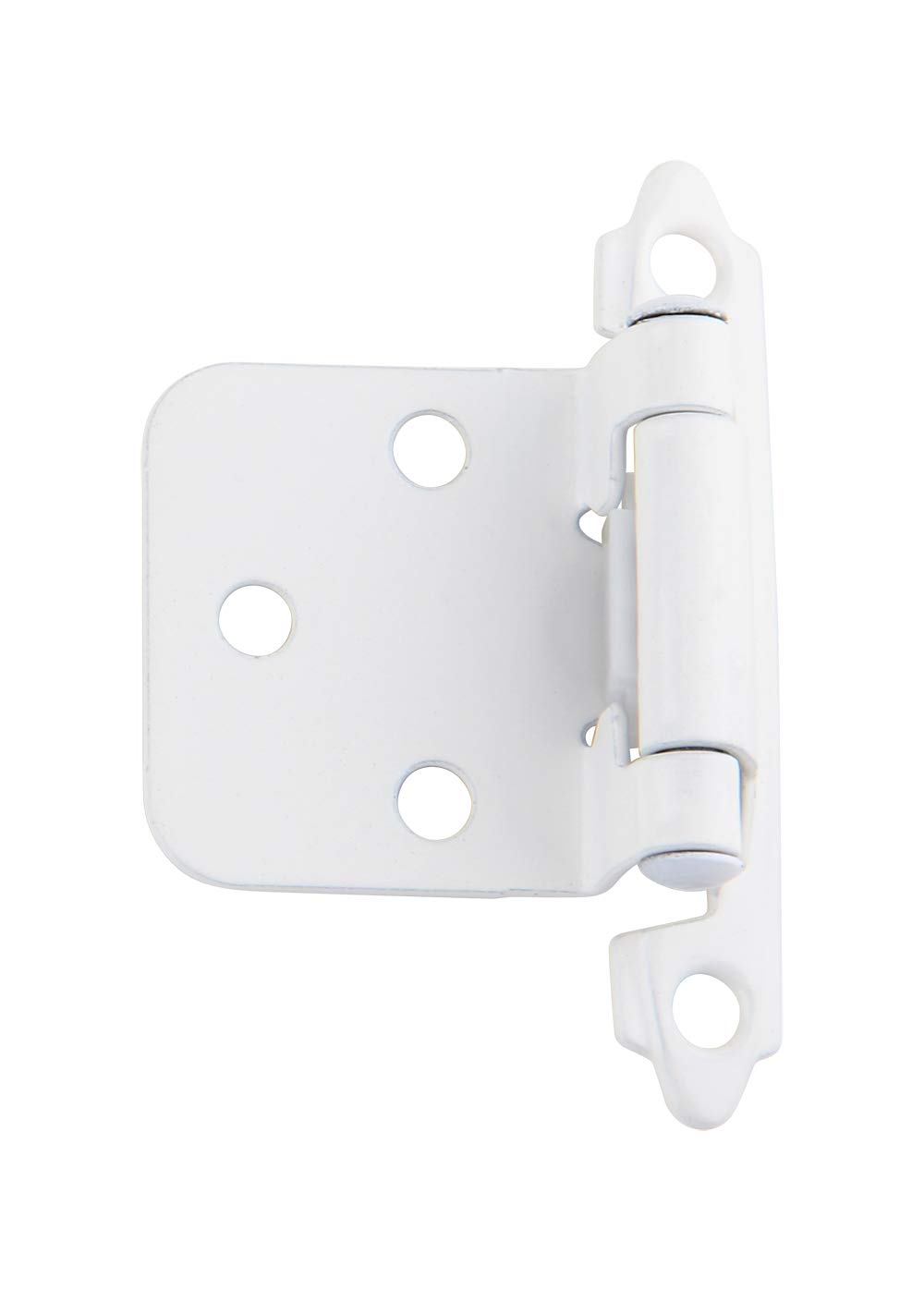 SilverlineSH5001-WT Self Close Flush Hinge 1.2mm Thick Cabinet Hardware Face Mount Overlay Variable White (6 Pairs (12pcs), White)