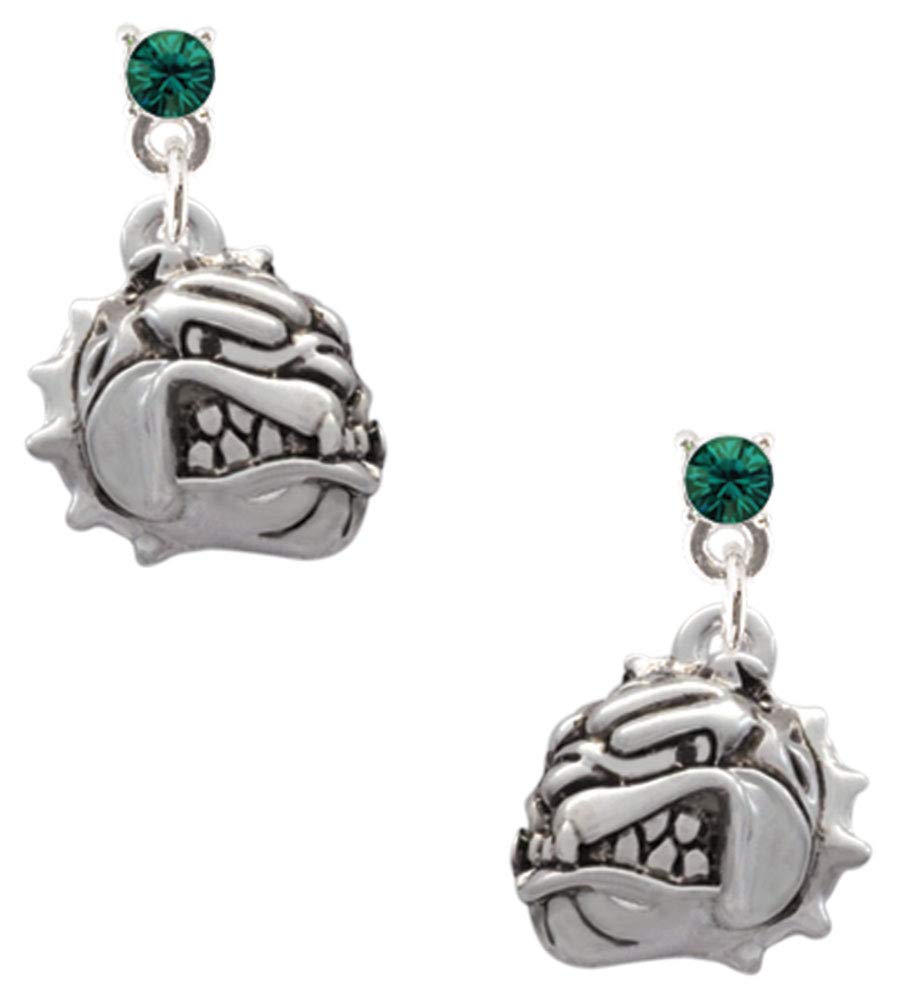 Small Bulldog - Mascot Crystal Post Earrings