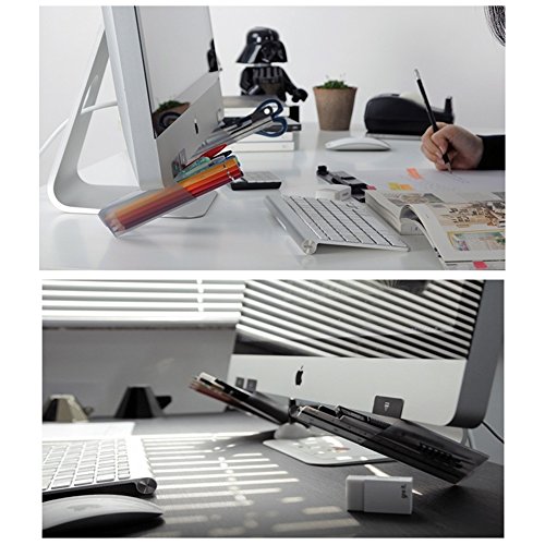 Minsa Creative Diy Screen Pen Pencil Holders Desktop Accessories Bags Desk Organizers Containers Storage Bags-3Pack (White Triangle) #TOP3