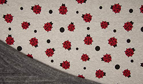 Fabrics-City marienkäfer weicher melange baumwollfleece stoff,...