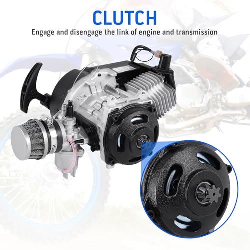 H-YEEU 49CC 2 Stroke Mini Moto Engine Carb Pullstart Vergaser Luftfilter Head Mini Motor für ATV Dirt Bike Quad Pocket Bike