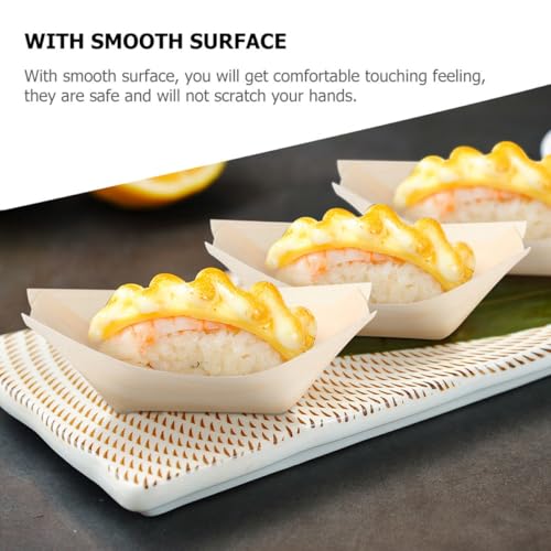 Platos desechables de madera para sushi 250 pcs miniatura 3