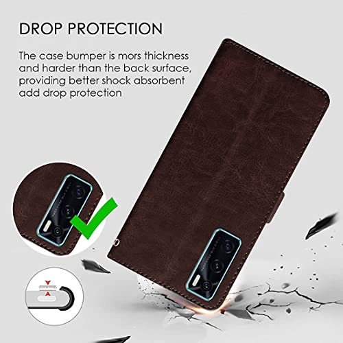Image of Amazon Brand - Solimo Flip Leather Mobile Cover (Soft, Flexible & Kickstand Back case) Compatible for Vivo V20 SE (Coffee)