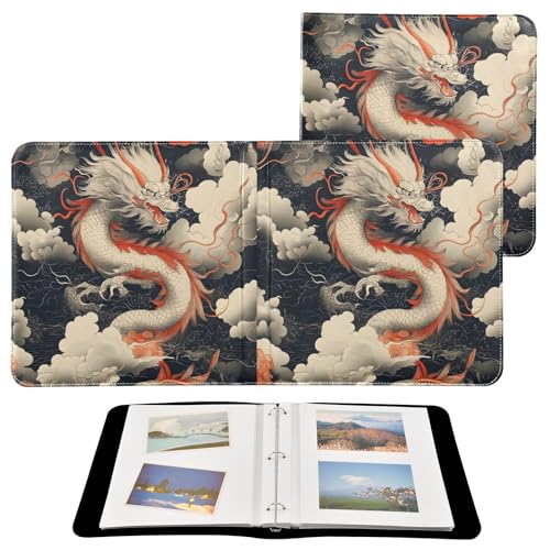 Álbum de Fotos Self Adhesive DIY Scrapbook FLildon Cuero PU 3 Anillos 40 Páginas 8x10 Cielo Nublado Dragón miniatura 2