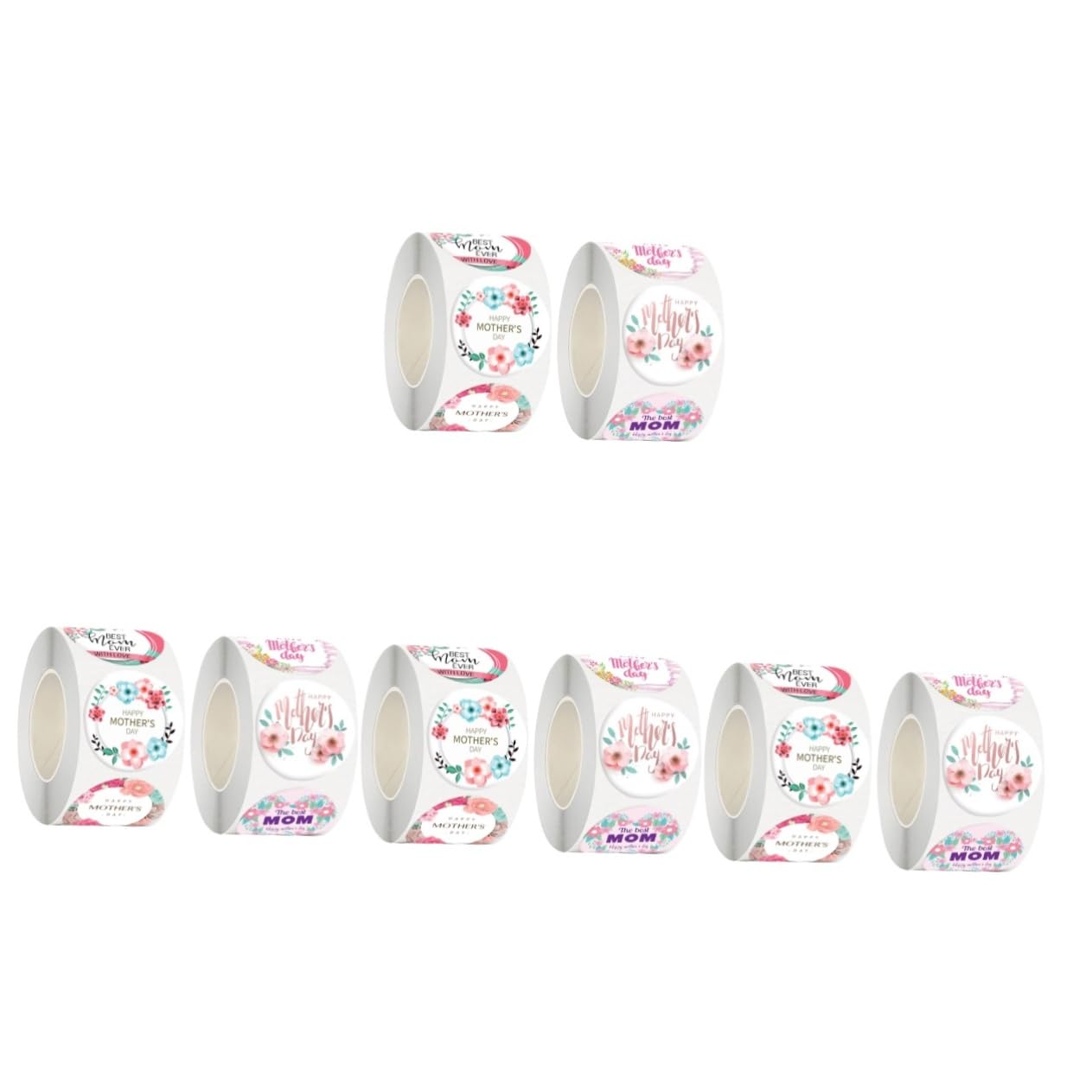 SHINEOFI 8rotoli Etichette Adesive Festa Della Mamma Di Stickers Decorativi Per Regali e Chiusura Buste Facili Da Rimuovere e Adatte Diverse Superfici