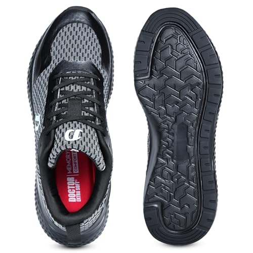 Image of DOCTOR EXTRA SOFT Men's Running Shoes - Lightweight Breathable Sports Sneakers with Memory Foam Cushioned EVA Sole, Shock Absorbing Walking Jogging Gym Training, Slip-On Casual Athletic Wear D-2015