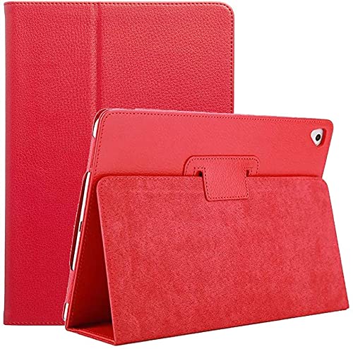 Leather Flip Stand Folio Case Plain Cover for Apple iPad Air 2nd Generation A1566 A1567 (Red) - Image 3