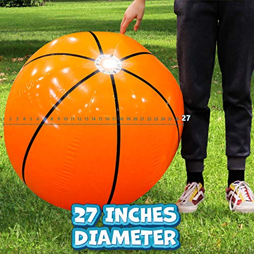 Large Beach Ball For Kids: Giant Beach Ball For Kids Easy To Blow Up Basketball Beachball Giant Inflatable Ball Fun Pool Toys, Sand Toys, Beach Toys For Boys & Girls Summer Beach Games & Outdoor Games #TOP5