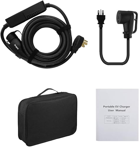 Miniatura 6 de Cargador de vehículo eléctrico (EV) de nivel 2 (16-32 amperios, 110-240 V, NEMA 14-50P, NEMA 5-20P), cargador de vehículo eléctrico EVSE portátil