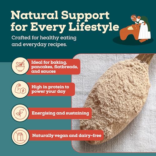 Lovegrass Ethiopia Habesha Brown Teff Flour 500g | Gluten Free | Vegan, High Protein, Vitamins & Minerals | Great for Baking Including the Traditional Injera Flatbread