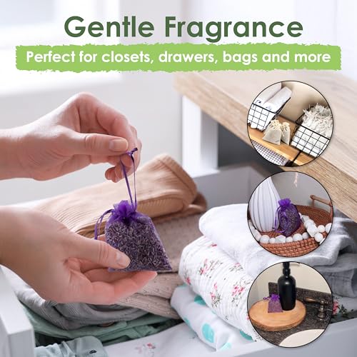 EcoKiwi Cedar & Lavender Sachets – 20 Sachets for Home Fragrence and Fresh Scents, Cedar & Lavender Sachet for Drawers and Closest, Dual-Purpose Sachet to Stop Clothes Damage and Closest Freshness - Image 4