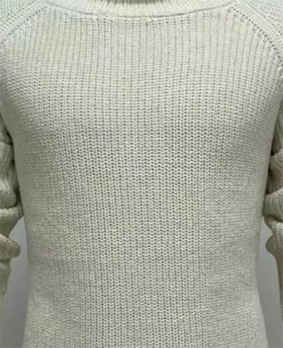Men's Thick Turtleneck Knit Sweater Warm Solid Retro Casual Loose Elastic Pullover Autumn Winter Jumper4