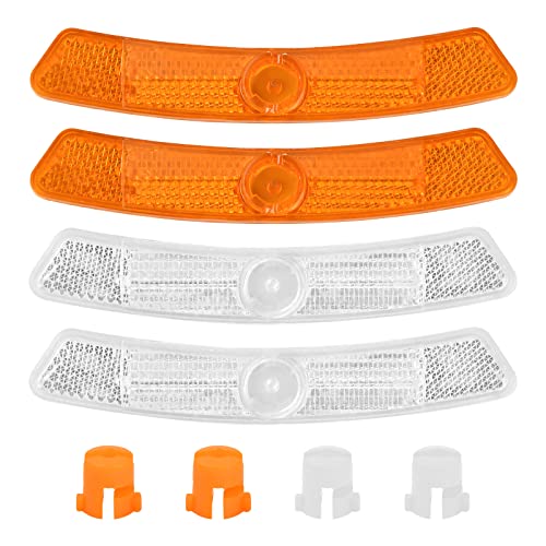 Reflektoren Fahrrad 4 Stück Speichenreflektoren Fahrrad Katzenaugen, Reflektoren Für Speichen Fahrrad, Speichen Katzenaugen Fahrrad, Speichenreflektoren Kinder, Für Mountainbike Rennrad (Wieß, Orange)