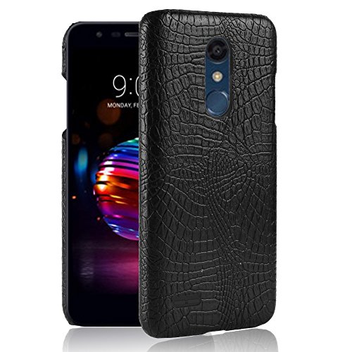Compatible with LG K10 2018 Phone Cover,2 in 1 (PC+Leather) Protective Phone Case Black