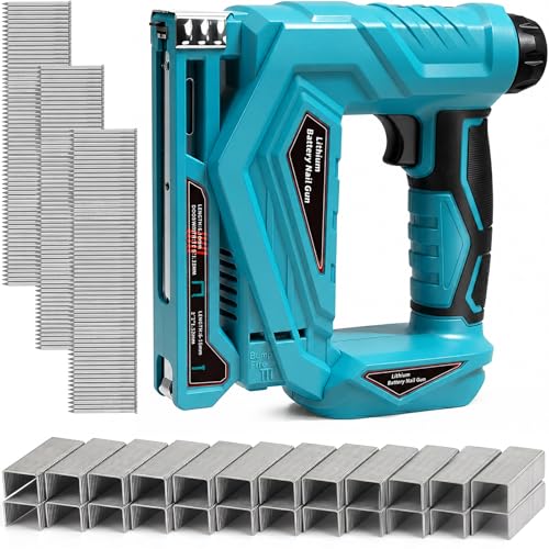 Akku-Nagler Kompatibel mit Makita 18V 2-in-1 18GA Akku Tacker und Nagelpistole Typ140 mit 150 Schuss/min inkl. 1000 Nägel & 1000 Klammern für Möbel Holz DIY-Projekte (ohne Batterie)