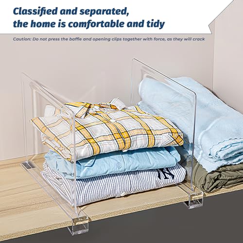 Kasanni 8 StüCk Regaltrenner Transparente Acryl-Regaltrenner 30x20cm Multifunktionaler Regaltrenner Geeignet FüR Schlafzimmer, KüChen, BüCherregale, SchräNke Und Kleiderschrankteiler