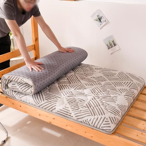 Japanische Klappmatratze, Futon-Bodenmatte Studentenwohnheim Komfort Tragbare weiche und atmungsaktive Tatami Futon Matte Gästematratze für Zuhause Camping (Farbe: A, Größe: 100 x 200 cm) – Bild 4