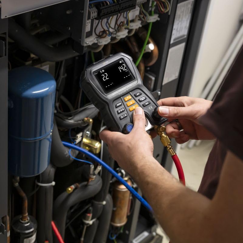 Technician using PCE-HVAC 10 on HVAC system